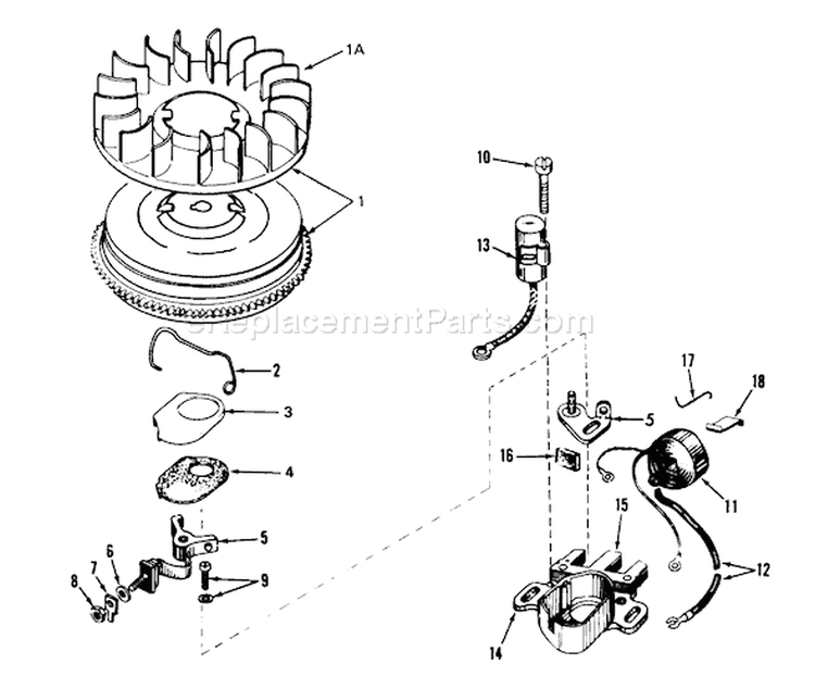 Magneto Diagram and Parts List for 38080 9000001-9999999 - 1979 Toro Snow Blower