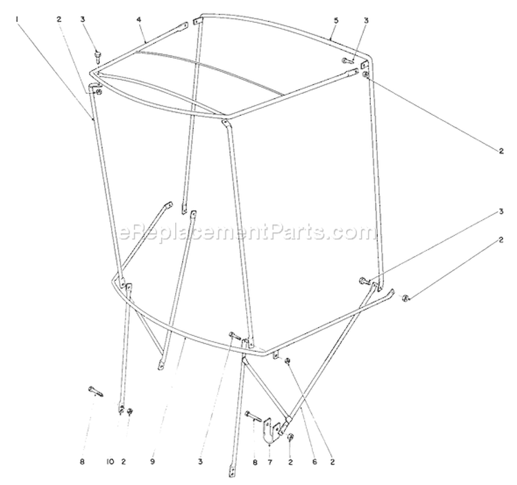 Snow Cab Assembly Diagram and Parts List for 38080 9000001-9999999 - 1989 Toro Snow Blower