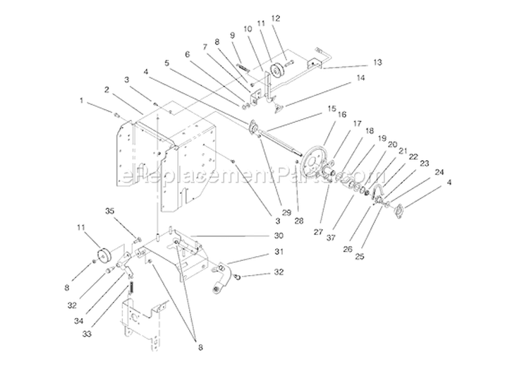 Upper Traction Assembly Diagram and Parts List for 38083 8900001-8999999 - 1998 Toro Snow Blower