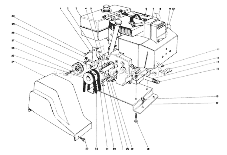 Engine Diagram and Parts List for 38085C 7000001-7999999 - 1987 Toro Snow Blower