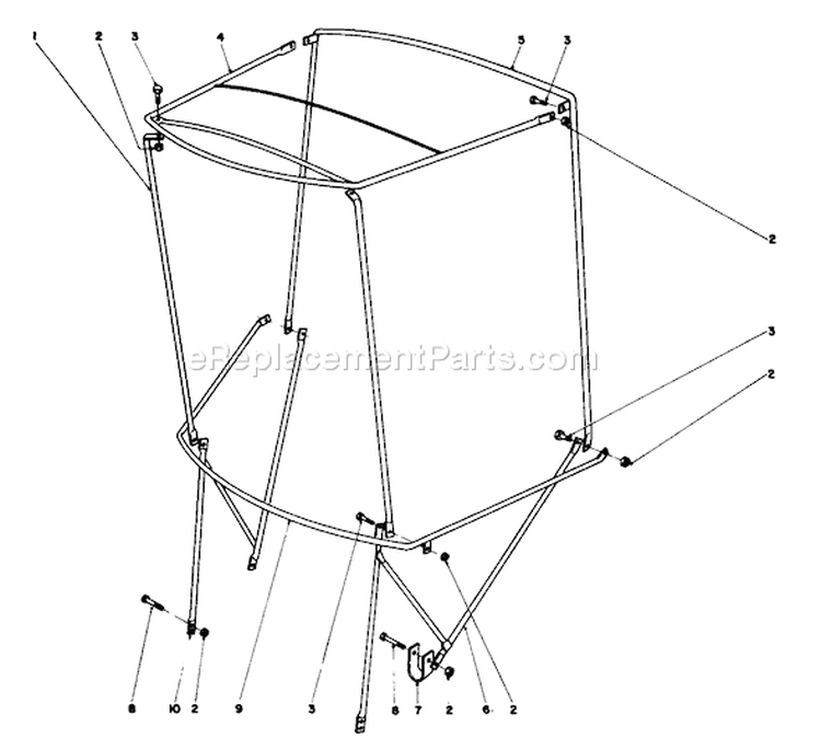 Snow Cab Assembly Diagram and Parts List for 38085C 7000001-7999999 - 1987 Toro Snow Blower
