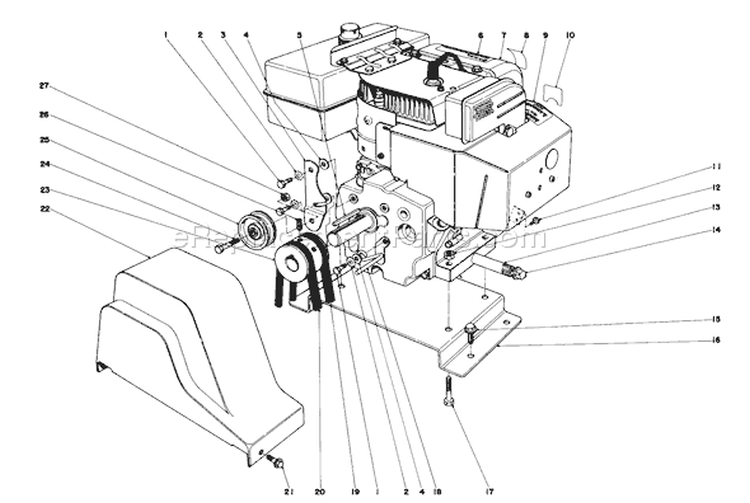 Engine Diagram and Parts List for 38085 0000001-0999999 - 1980 Toro Snow Blower