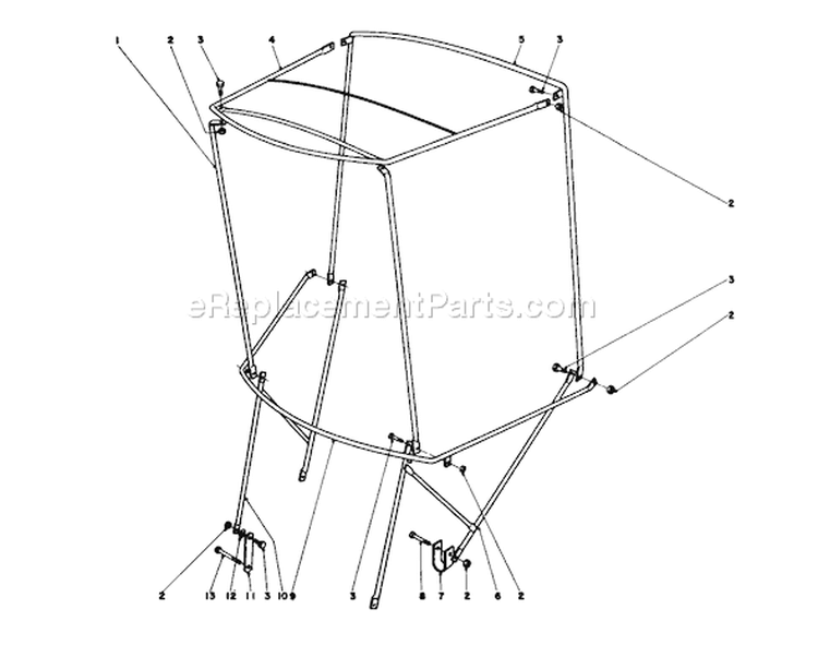 Snow Cab Assembly Diagram and Parts List for 38085 0000001-0999999 - 1980 Toro Snow Blower