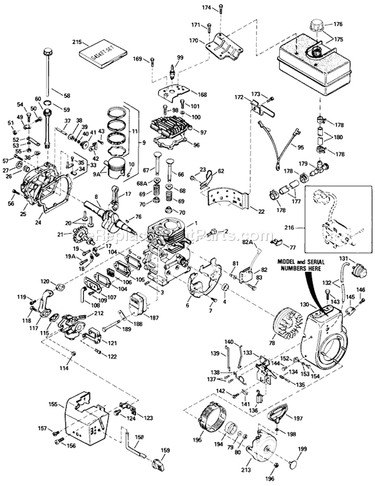 Page D Diagram and Parts List for 38085 0000001-0999999 - 1990 Toro Snow Blower