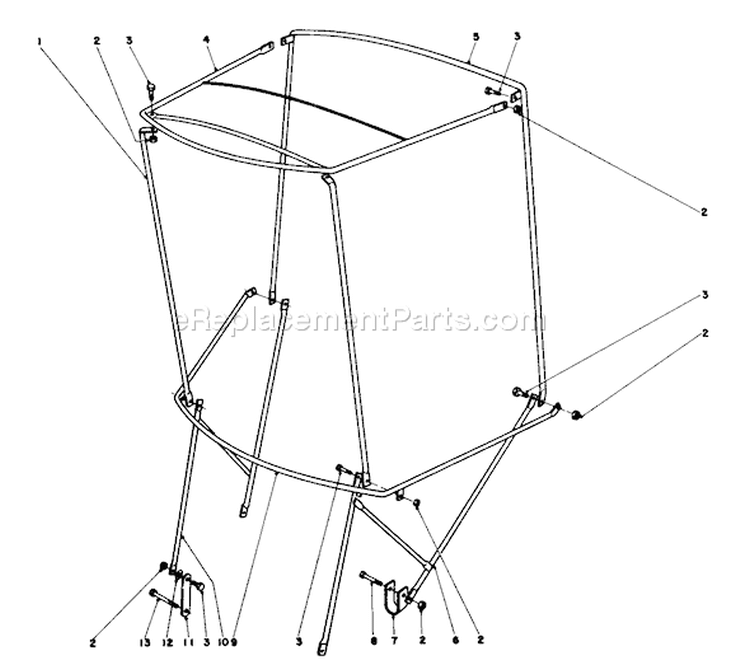 Snow Cab Assembly Diagram and Parts List for 38085 1000001-1999999 - 1981 Toro Snow Blower