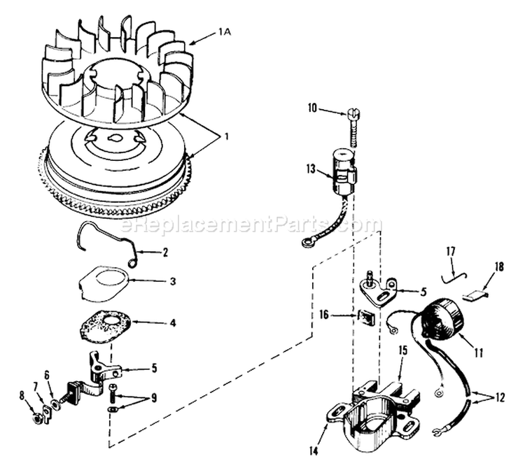 Magneto Diagram and Parts List for 38085 5000001-5999999 - 1985 Toro Snow Blower