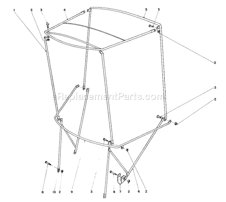 Snow Cab Assembly Diagram and Parts List for 38085 5000001-5999999 - 1985 Toro Snow Blower