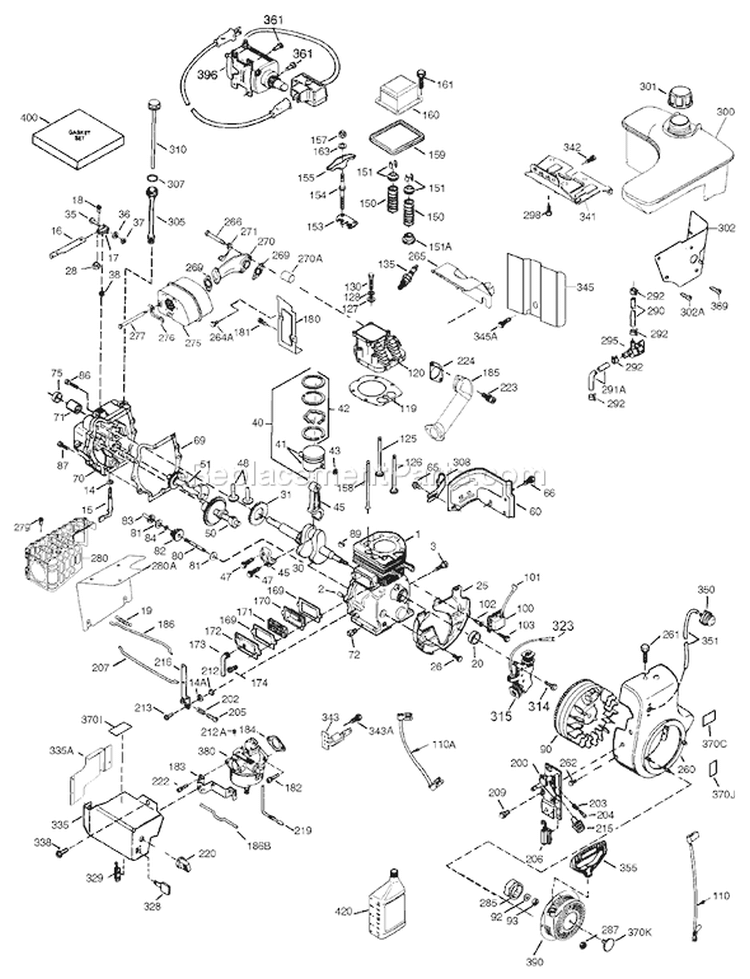Page E Diagram and Parts List for 38087 210000001-210999999 - 2001 Toro Snow Blower