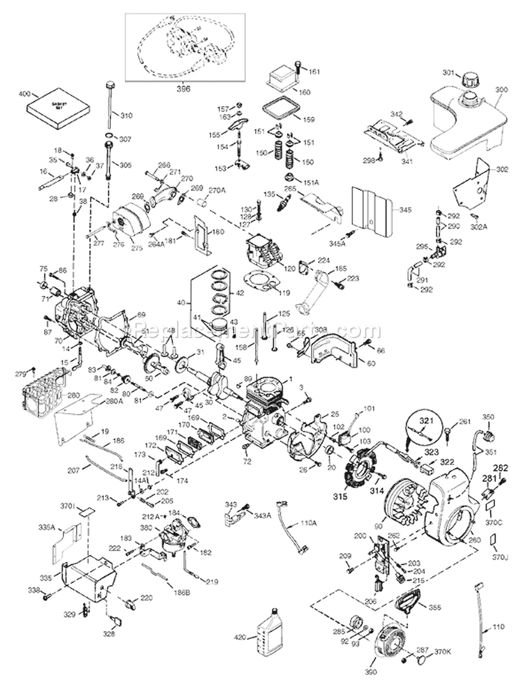 Page F Diagram and Parts List for 38087 210000001-210999999 - 2001 Toro Snow Blower