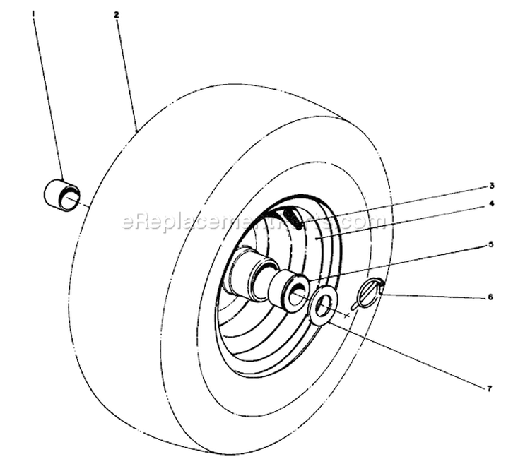 Wheel Assembly Diagram and Parts List for 38090 5000001-5999999 - 1985 Toro Snow Blower