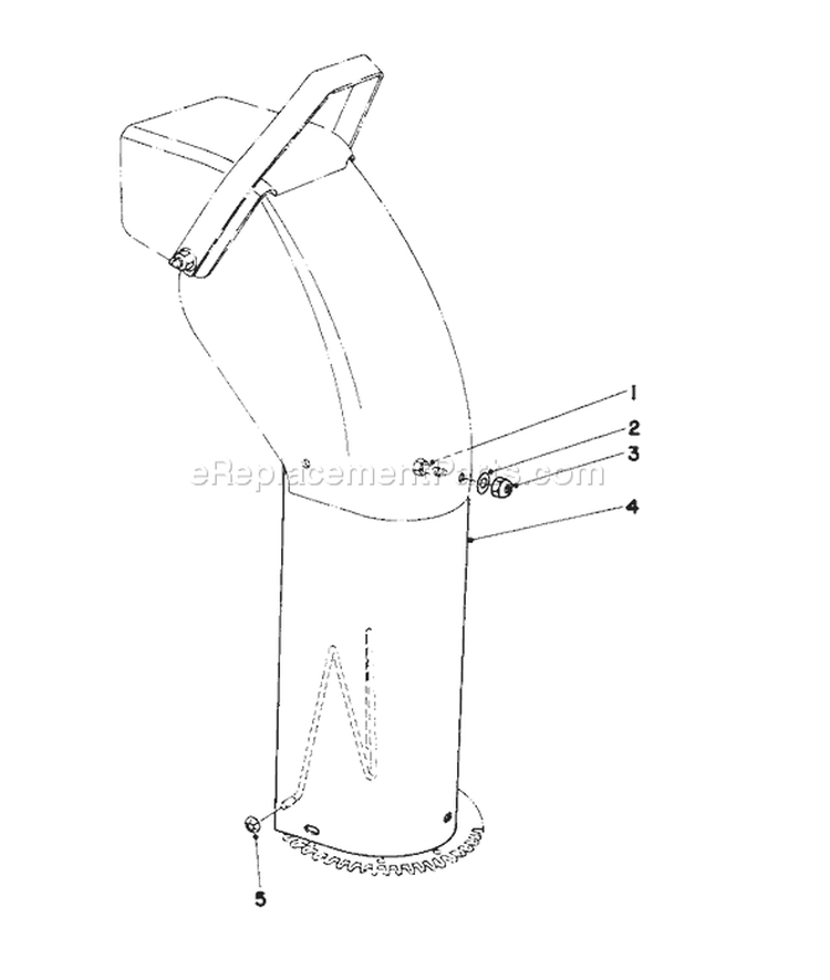 Chute Extension Diagram and Parts List for 38090 5000001-5999999 - 1985 Toro Snow Blower