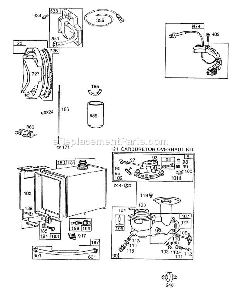Page G Diagram and Parts List for 38090 6000001-6999999 - 1986 Toro Snow Blower