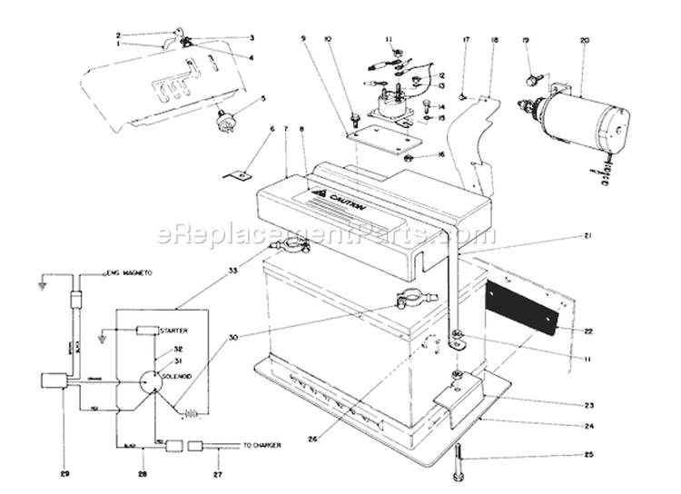Starter Motor Diagram and Parts List for 38095 2000001-2999999 - 1982 Toro Snow Blower