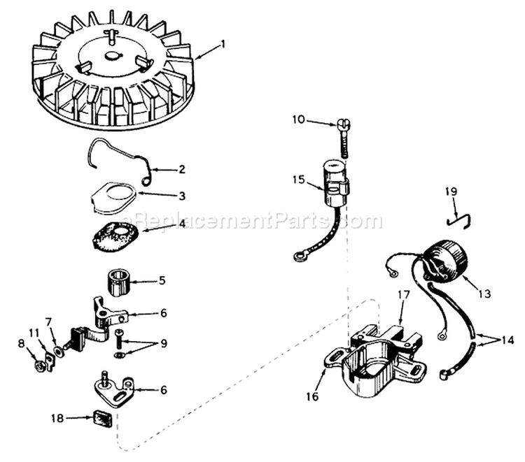 Magneto Diagram and Parts List for 38100 1000001-1999999 - 1981 Toro Snow Blower