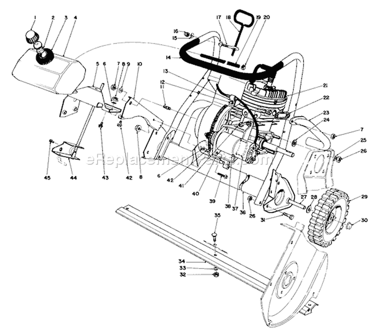 Page C Diagram and Parts List for 38115C 8000001-8999999 - 1988 Toro Snow Blower