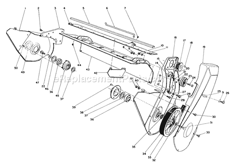 Lower Frame Assembly Diagram and Parts List for 38116 8000001-8999999 - 1988 Toro Snow Blower