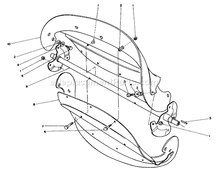 Rotor Assembly Diagram and Parts List for 38116 8000001-8999999 - 1988 Toro Snow Blower