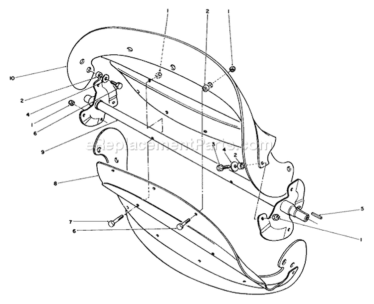 Rotor Assembly Diagram and Parts List for 38116 9000001-9999999 - 1989 Toro Snow Blower