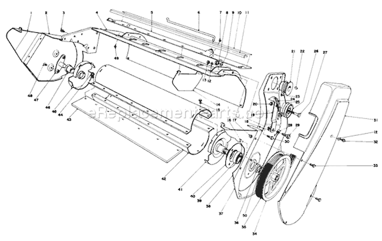 Lower Main Frame Diagram and Parts List for 38120 0015001-0099999 - 1980 Toro Snow Blower