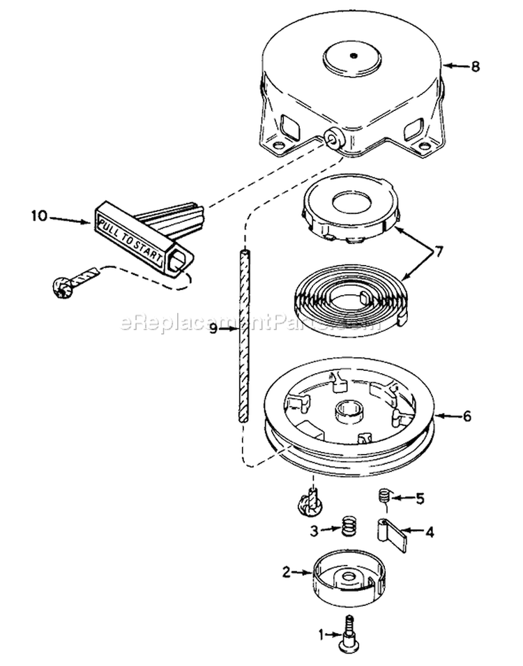 Shroud & Rewind Starter Diagram and Parts List for 38120 4000001-4999999 - 1984 Toro Snow Blower