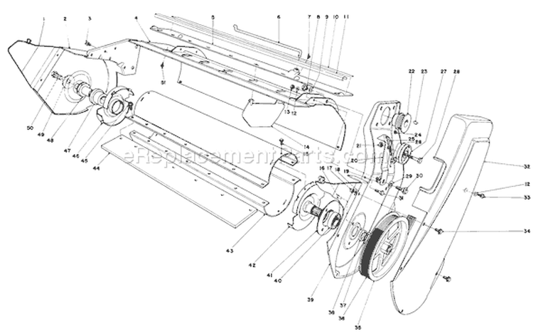 Lower Main Frame Diagram and Parts List for 38120 0100000-0499999 - 1980 Toro Snow Blower