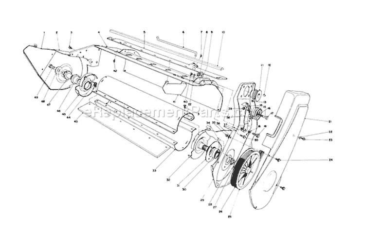 Lower Main Frame Diagram and Parts List for 38120 1000001-1000350 - 1981 Toro Snow Blower