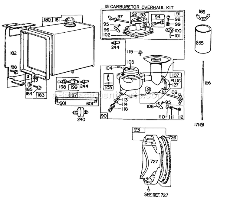 Page J Diagram and Parts List for 38090 0000001-0999999 - 1980 Toro Snow Blower