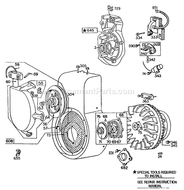 Page K Diagram and Parts List for 38090 0000001-0999999 - 1980 Toro Snow Blower