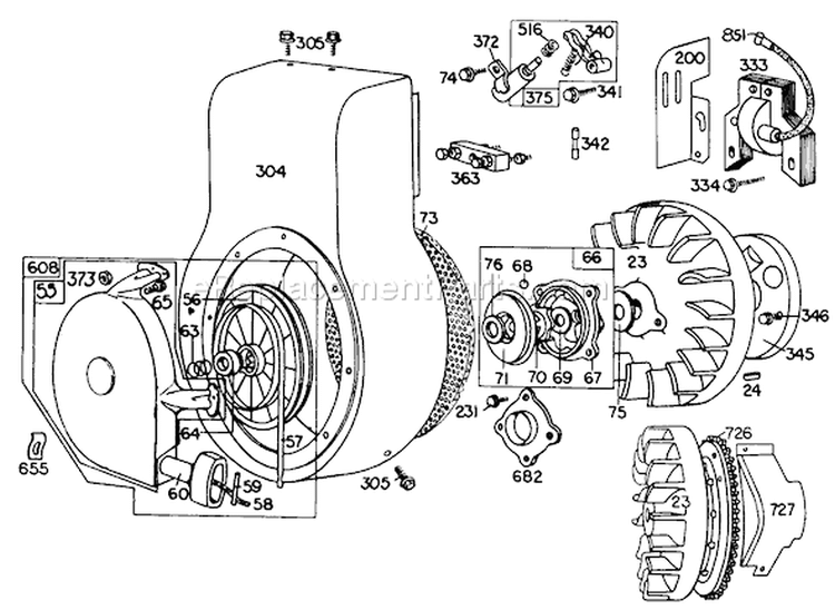 Page G Diagram and Parts List for 38090 0000001-0999999 - 1980 Toro Snow Blower