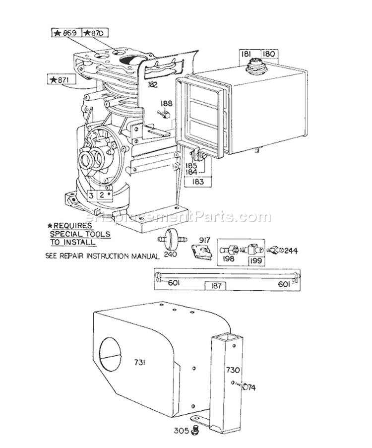 Page G Diagram and Parts List for 38150 4000001-4999999 - 1984 Toro Snow Blower