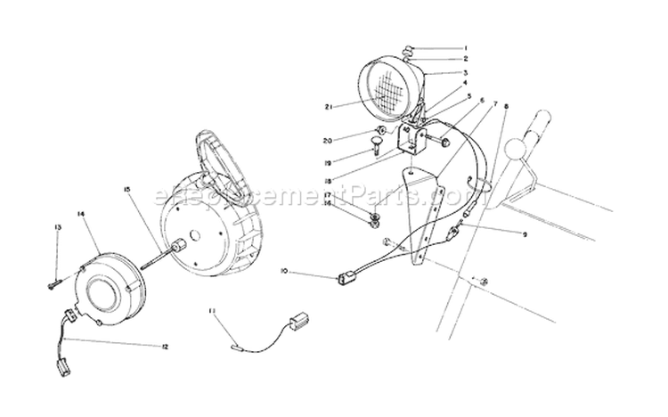 Page K Diagram and Parts List for 38150 6000001-6999999 - 1986 Toro Snow Blower