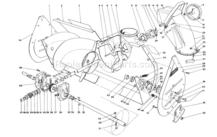 Page C Diagram and Parts List for 38150 7000001-7999999 - 1987 Toro Snow Blower