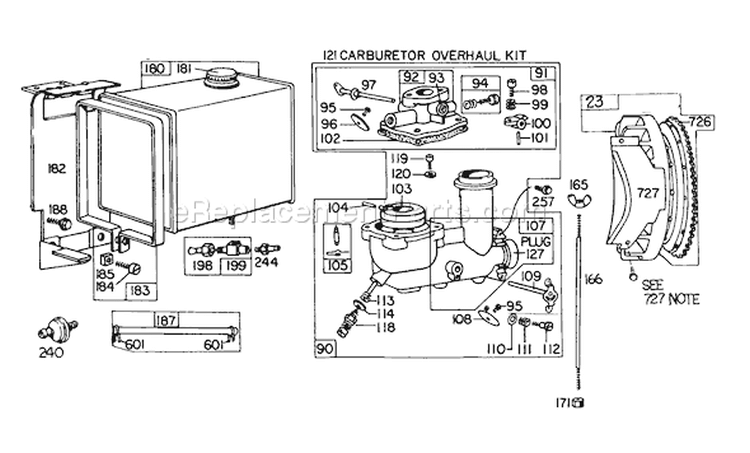 Page J Diagram and Parts List for 38150 9000001-9999999 - 1979 Toro Snow Blower