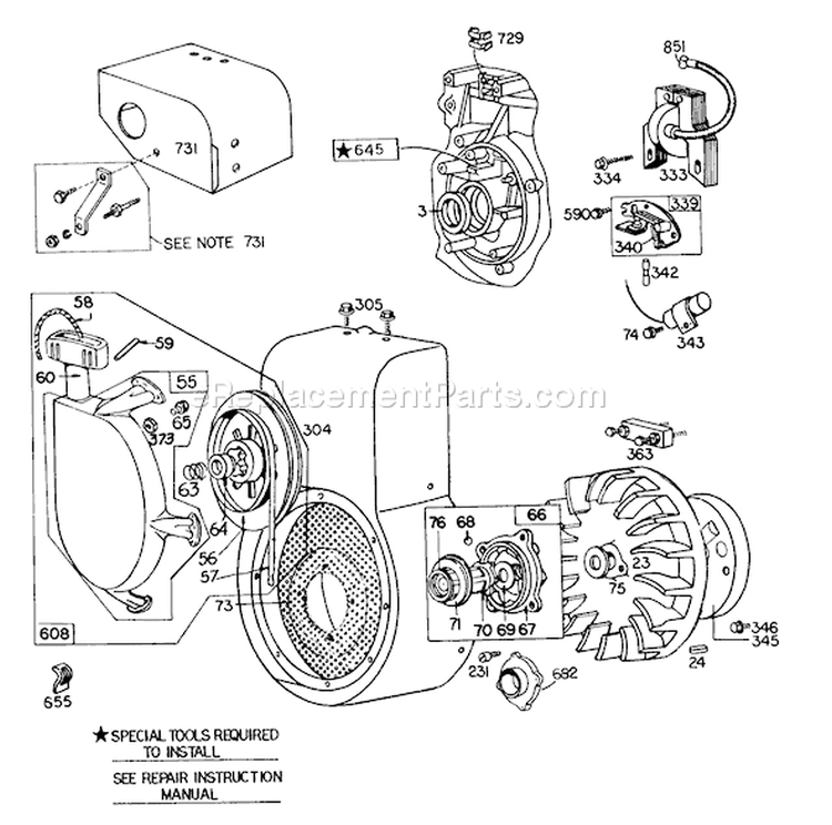 Page I Diagram and Parts List for 38150 9000001-9999999 - 1979 Toro Snow Blower