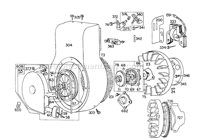 Page F Diagram and Parts List for 38155 0000001-0999999 - 1980 Toro Snow Blower