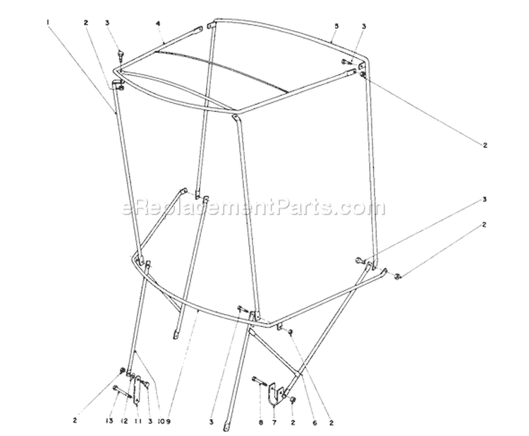 Snow Cab Assembly Diagram and Parts List for 38155 0000001-0999999 - 1980 Toro Snow Blower