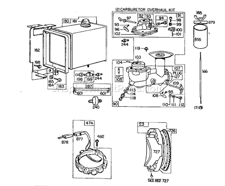 Page J Diagram and Parts List for 38155 2000001-2999999 - 1982 Toro Snow Blower