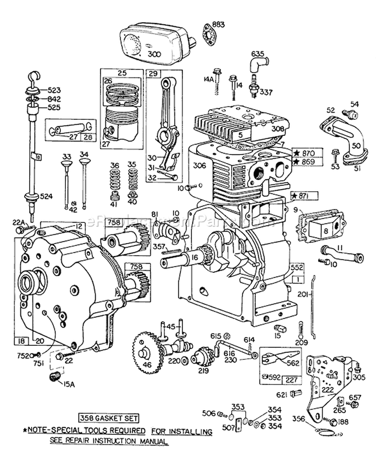 Page H Diagram and Parts List for 38155 2000001-2999999 - 1982 Toro Snow Blower
