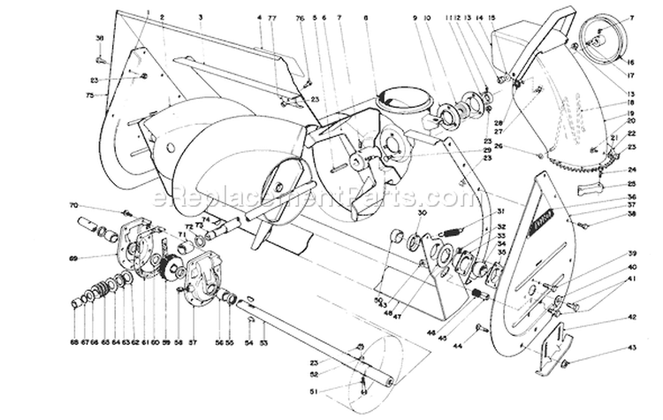 Page B Diagram and Parts List for 38155 3000001-3999999 - 1983 Toro Snow Blower