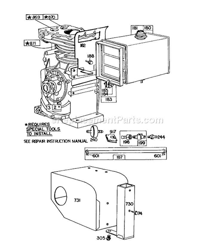Page F Diagram and Parts List for 38155 5000001-5999999 - 1985 Toro Snow Blower