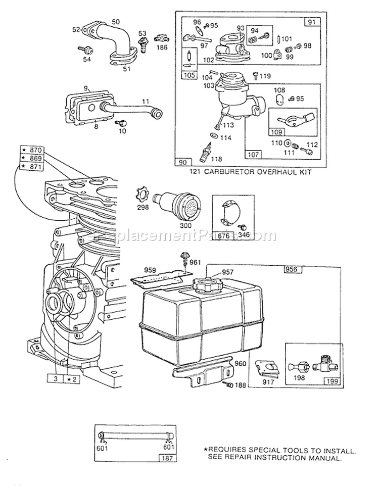 Page D Diagram and Parts List for 38155 7000001-7999999 - 1987 Toro Snow Blower