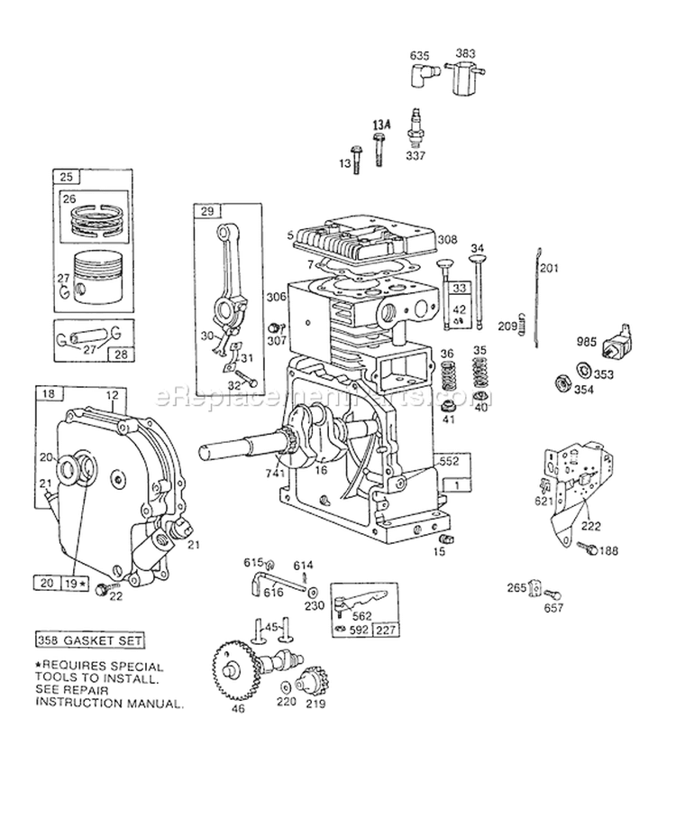 Page F Diagram and Parts List for 38155 7000001-7999999 - 1987 Toro Snow Blower