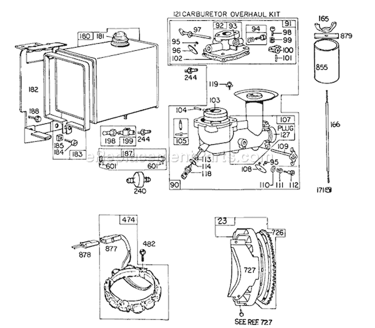 Page J Diagram and Parts List for 38160 0000001-0999999 - 1980 Toro Snow Blower