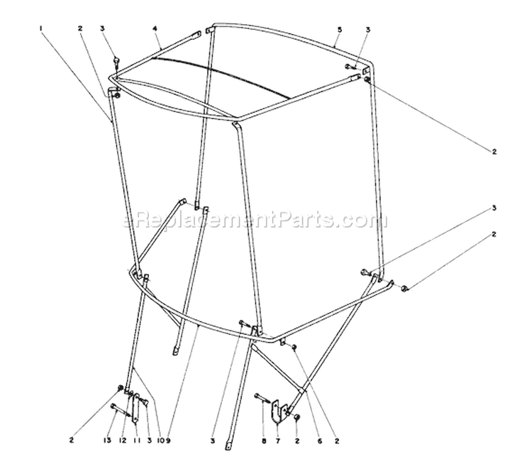 Snow Cab Assembly Diagram and Parts List for 38160 0000001-0999999 - 1980 Toro Snow Blower