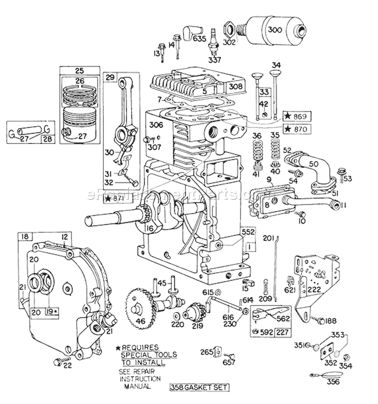 Page H Diagram and Parts List for 38160 0000001-0999999 - 1980 Toro Snow Blower