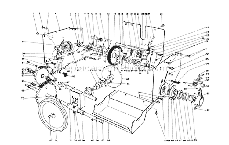 Traction Assembly Diagram and Parts List for 38160 1000001-1999999 - 1981 Toro Snow Blower