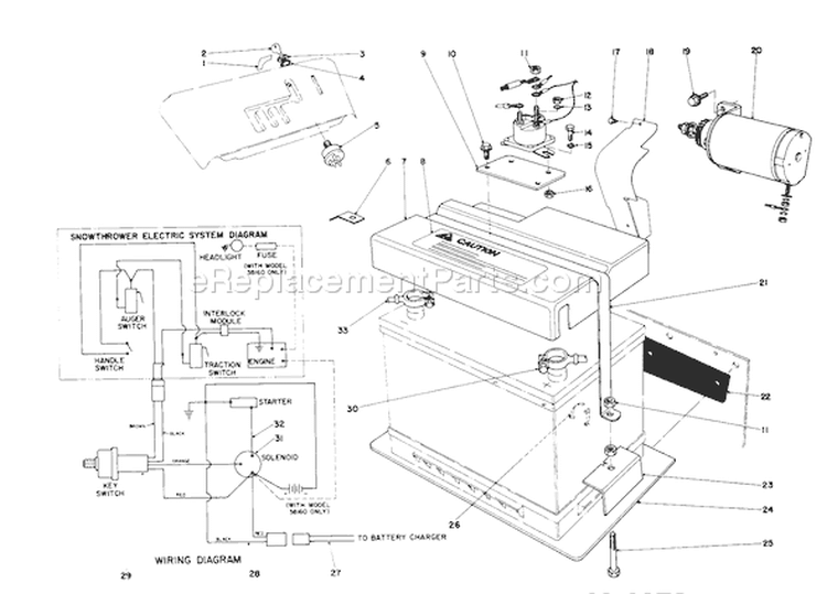 Starting Motor Kit Diagram and Parts List for 38160 1000001-1999999 - 1981 Toro Snow Blower