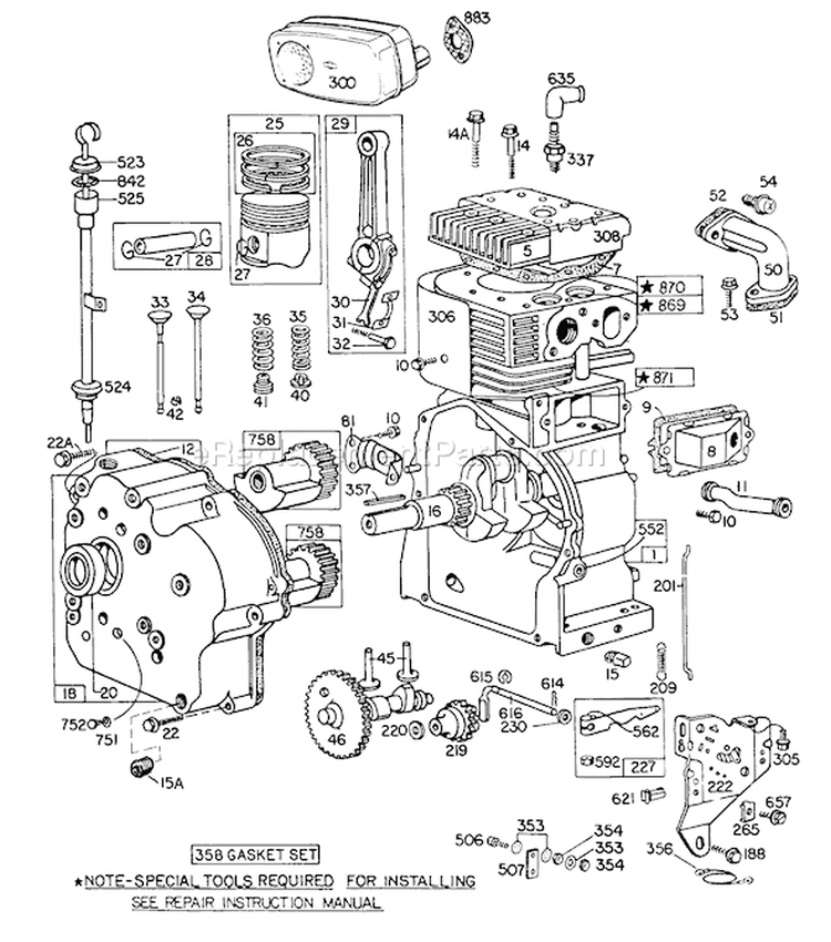 Page E Diagram and Parts List for 38160 1000001-1999999 - 1981 Toro Snow Blower