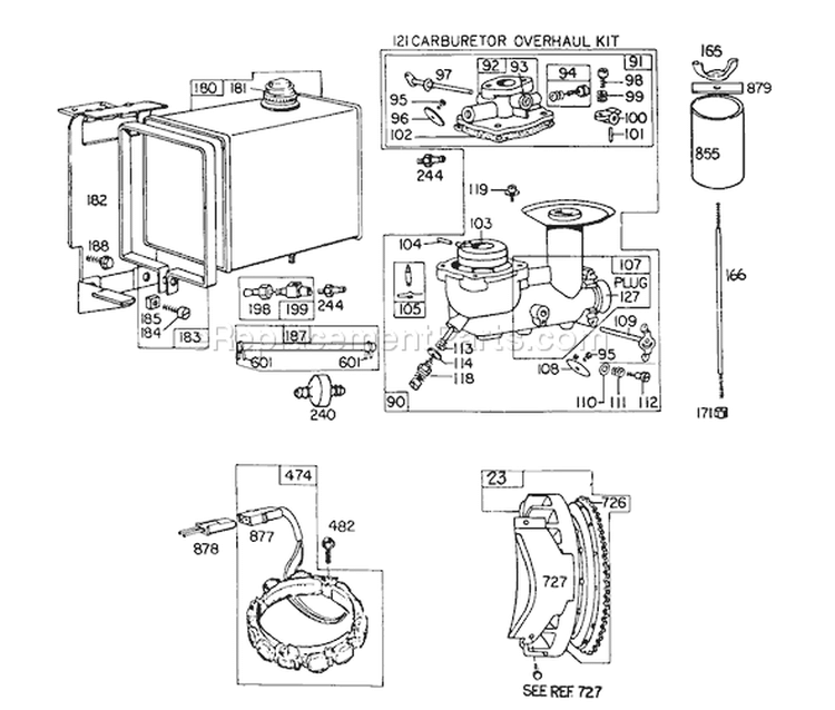 Page G Diagram and Parts List for 38160 1000001-1999999 - 1981 Toro Snow Blower