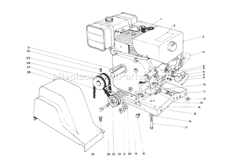 Page H Diagram and Parts List for 38160 1000001-1999999 - 1981 Toro Snow Blower